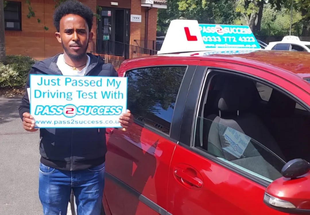 Abel Celebrating his Automatic driving Test Pass