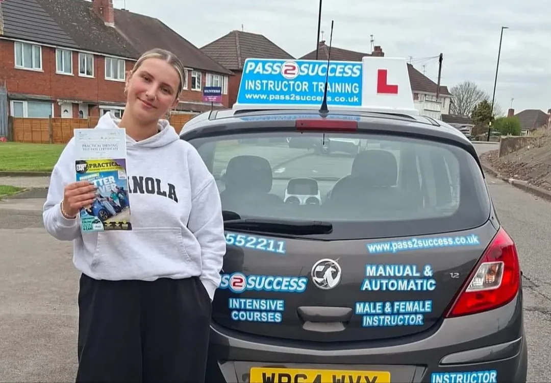 Amelia Tyrer Celebrating Driving Test Pass