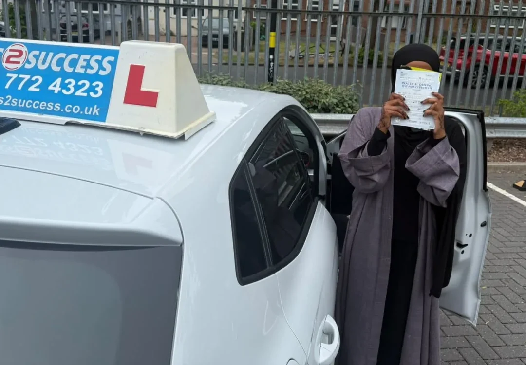 Hibo Celebrating her Manual Driving Test Pass