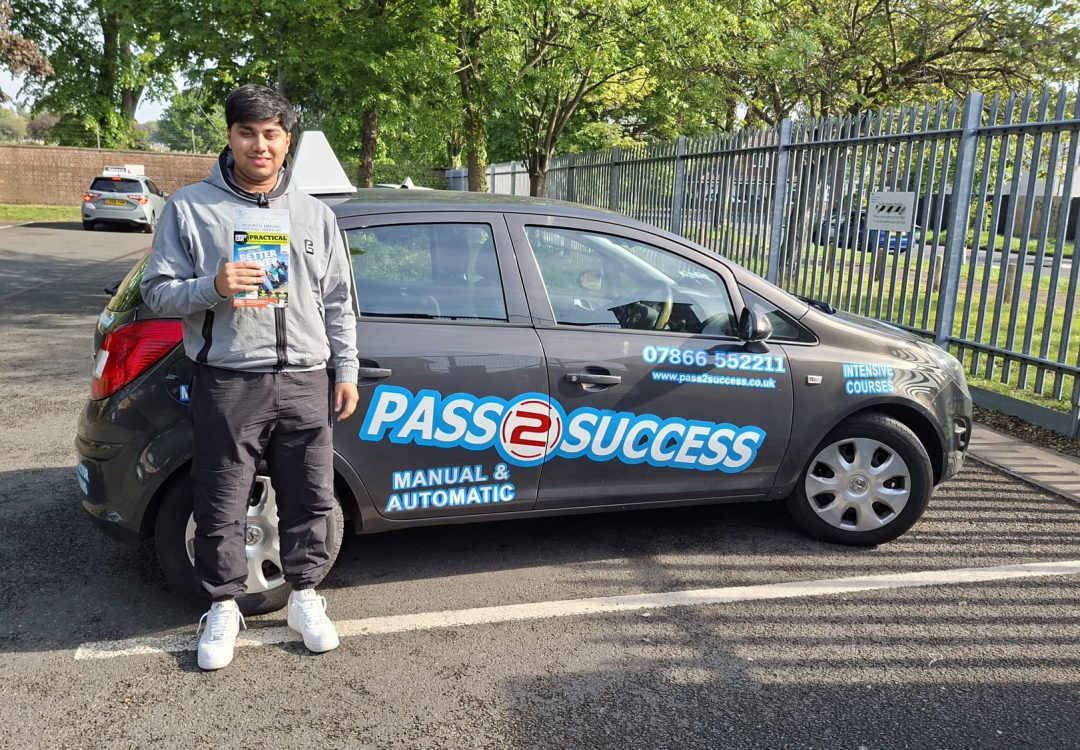 Ibrahim Basra Celebrating his Manual Driving Test Pass